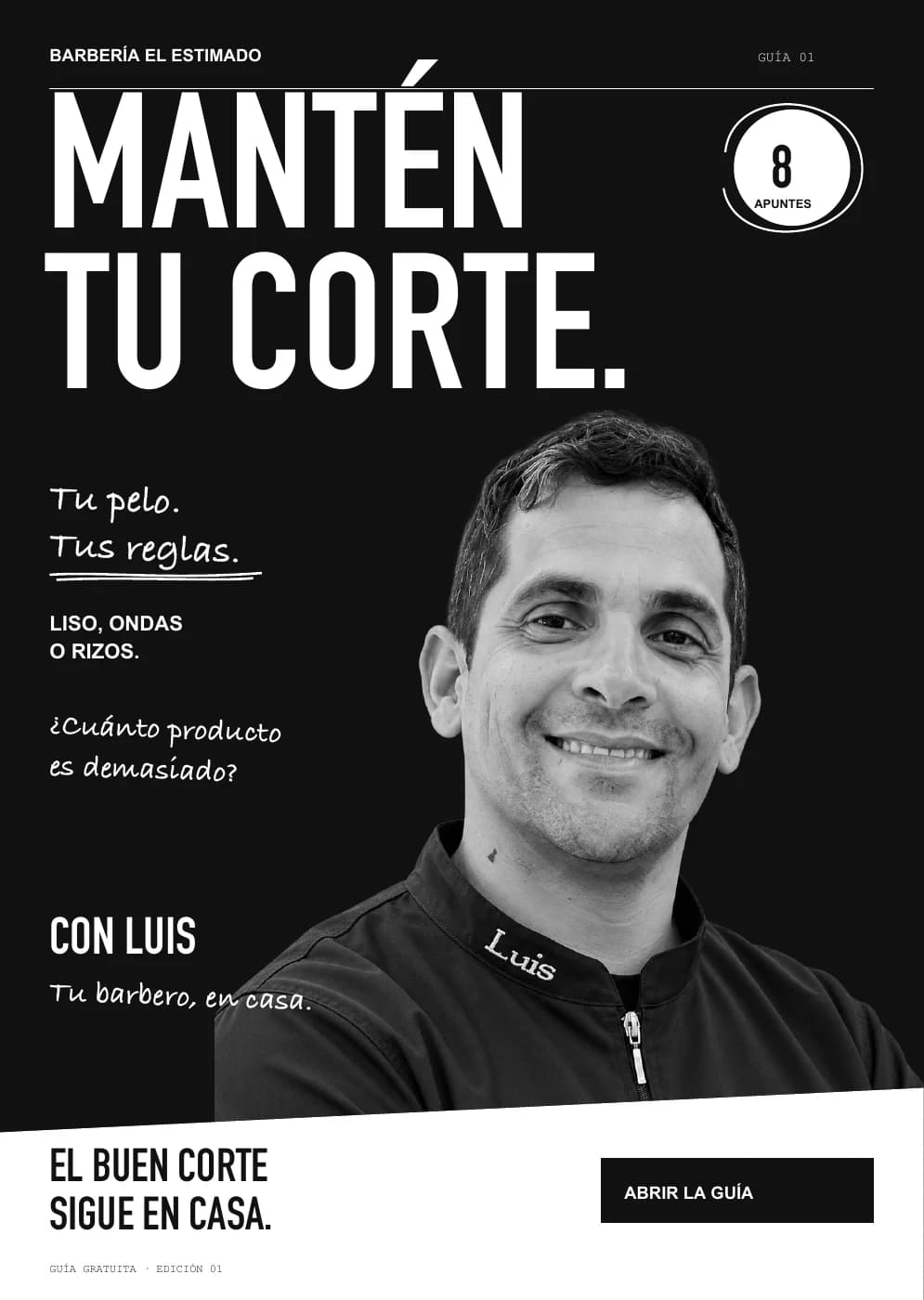 Portada de Mantén tu corte, con Luis, barbero y fundador de El Estimado